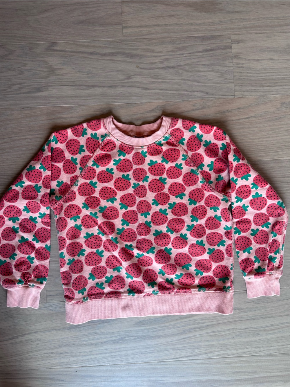 Hanna Andersson Pink Strawberry Pattern Kids Sweatshirt